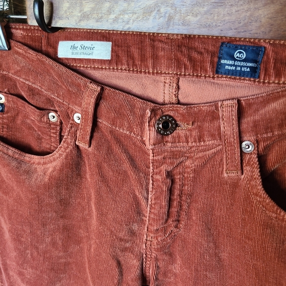 AG The Stevie Ankle Rust Corduroy Pants - Picture 8 of 9